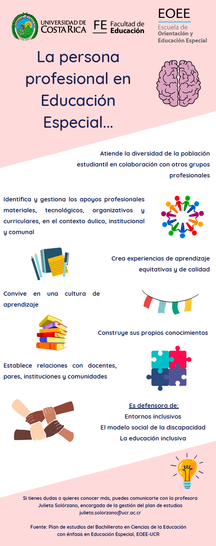 Infografía sobre perfil profesional en Educación Especial