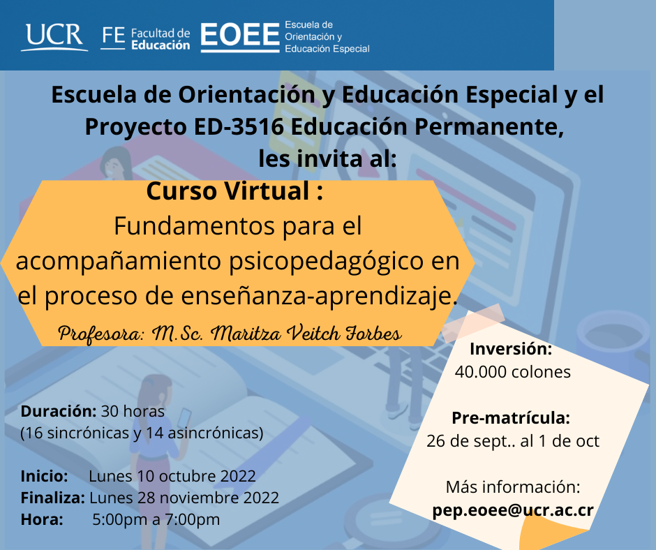 Afiche con información igual a la publicación.