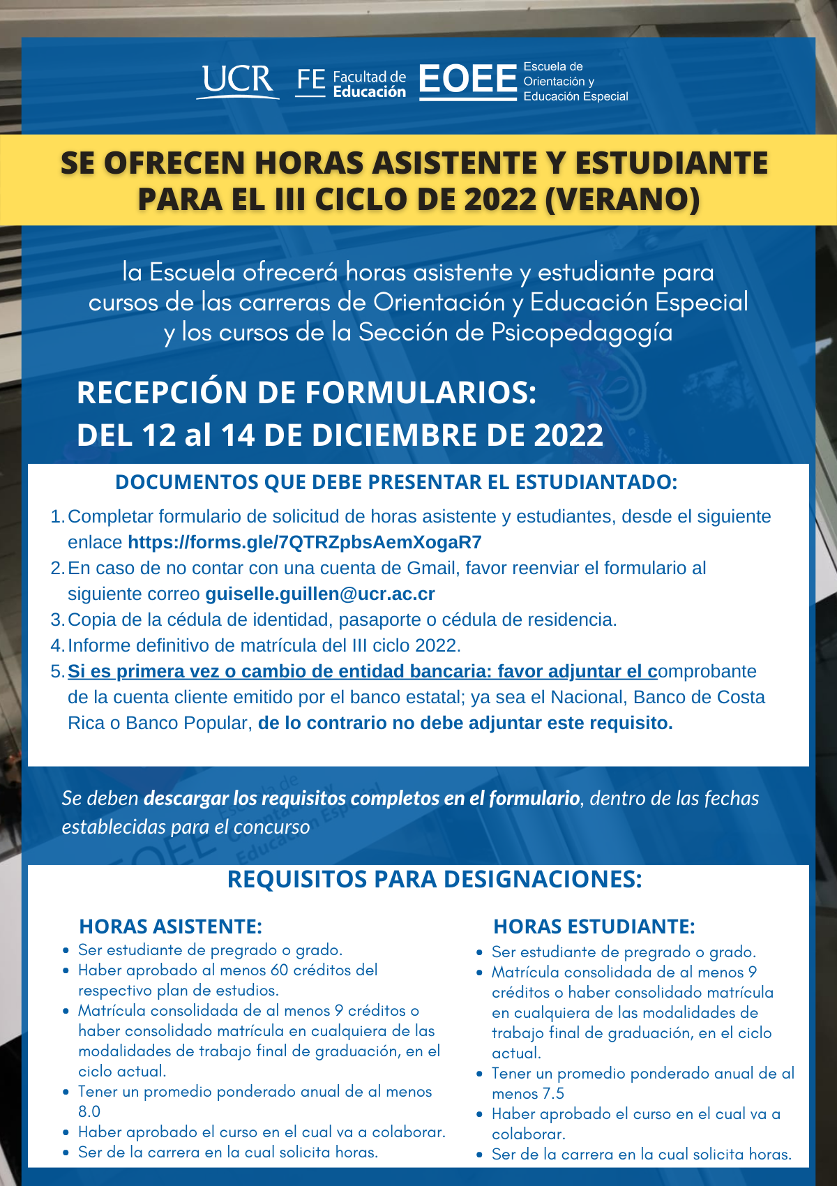 Afiche con información igual a la publicación.