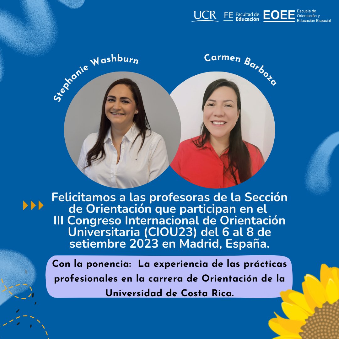 Afiche con texto igual a la publicación y foto de ambas profesoras.