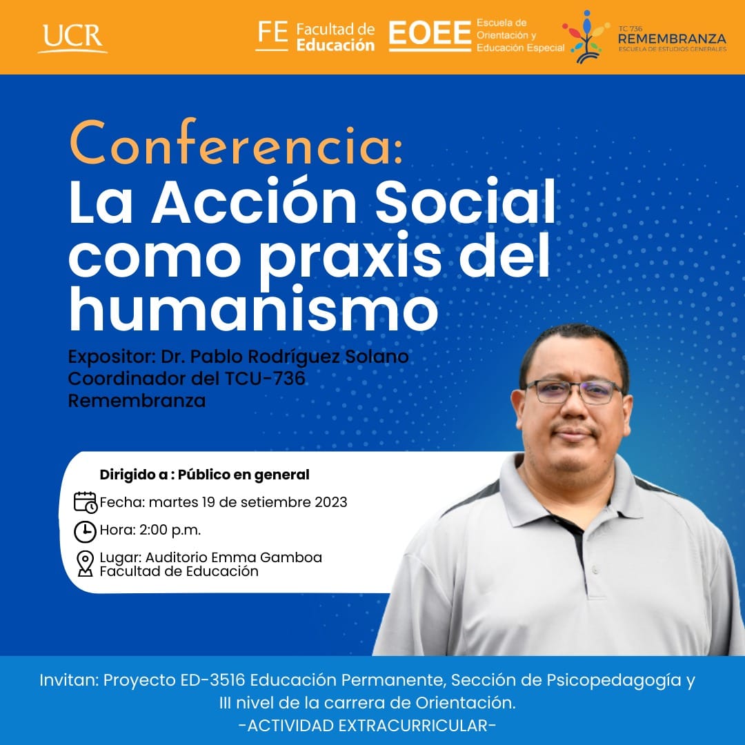 Afiche con información igual a la publicación y foto del expositor.