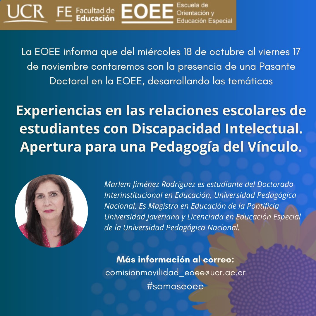 Afiche con texto igual a la publicación y fotografía de Marlem Jiménez