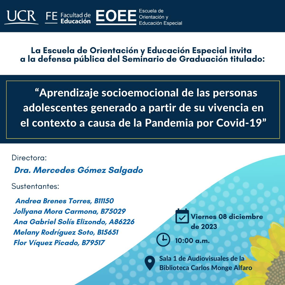 Afiche con información igual a la publicación.