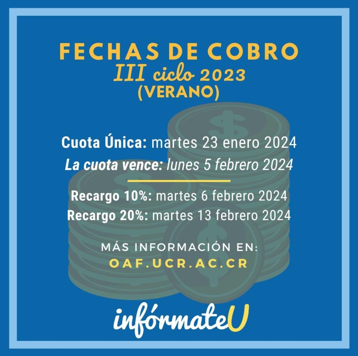 Afiche con información igual a la publicación.