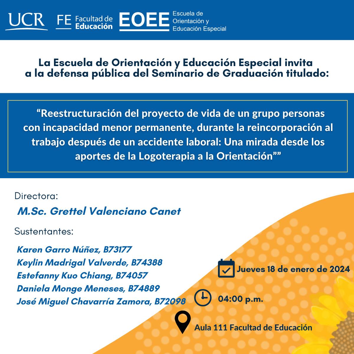 Afiche con información igual a la publicación.