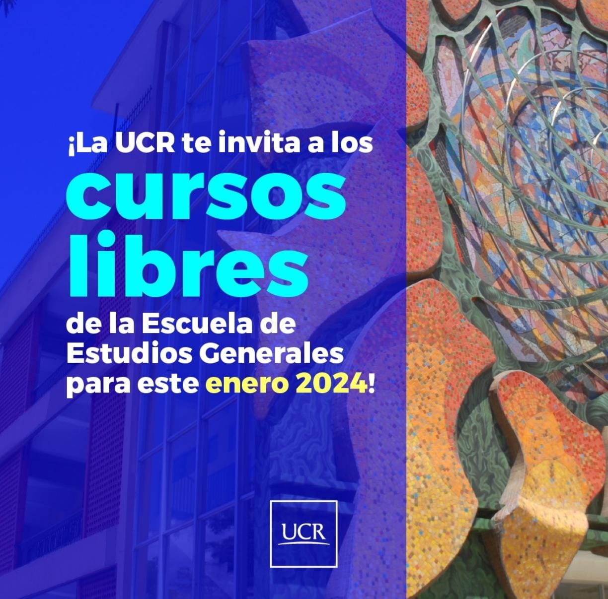Afiche con título de Cursos Libres