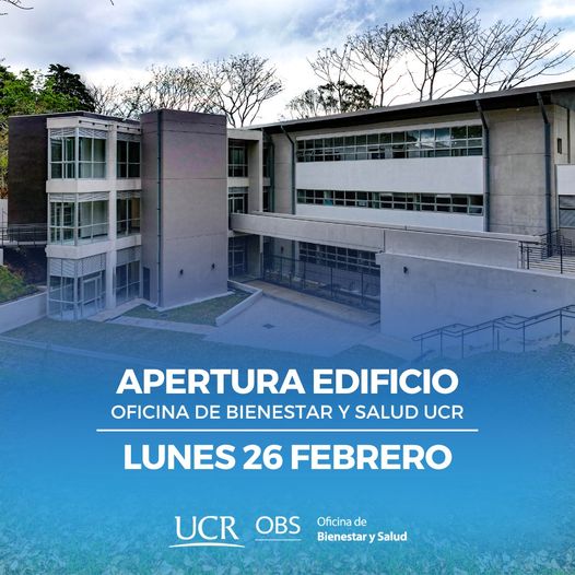 Afiche con foto del nuevo edificio de la OBS y título de la publicación