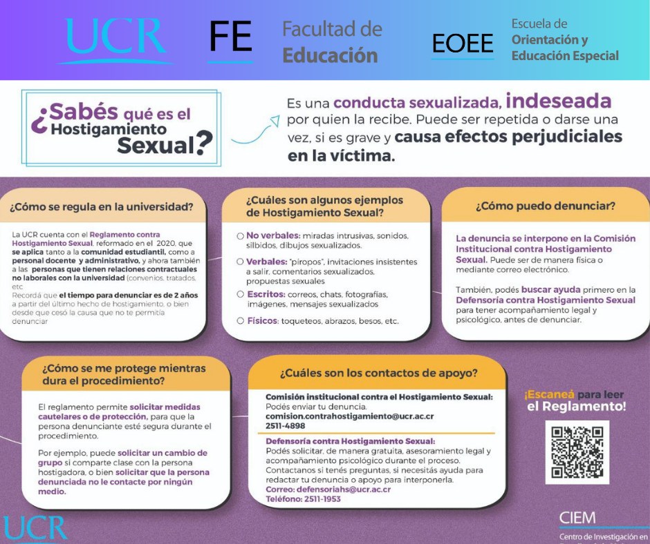 Infografía del CIEM sobre Reglamento de atención para el hostigamiento sexual